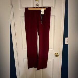 Figs Wine Red Scrub Pants